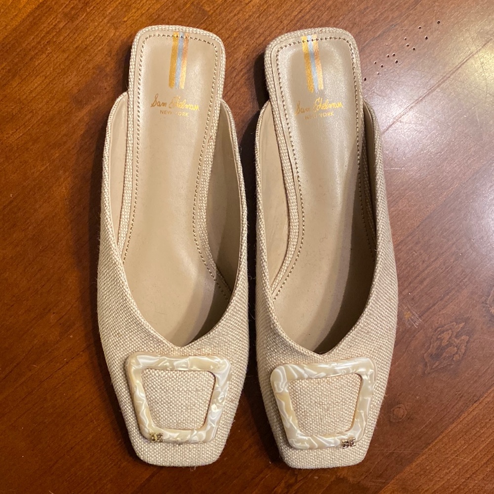 Sam Edelman Lin Square Toe Logo Buckle Mule
